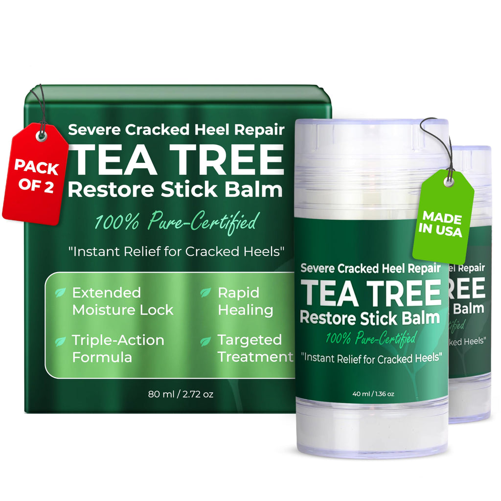 Terramed Just Think Comfort Foot Balm Stick for Dry Cracked Feet | Intensive Moisturizing | No Mess Applicator | 2 Pack