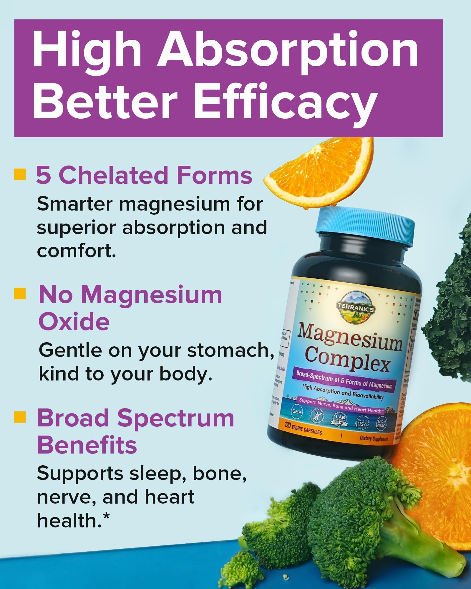 Terranics 5-in-1 Magnesium Complex 500mg | 5 Forms | Sleep & Heart Health