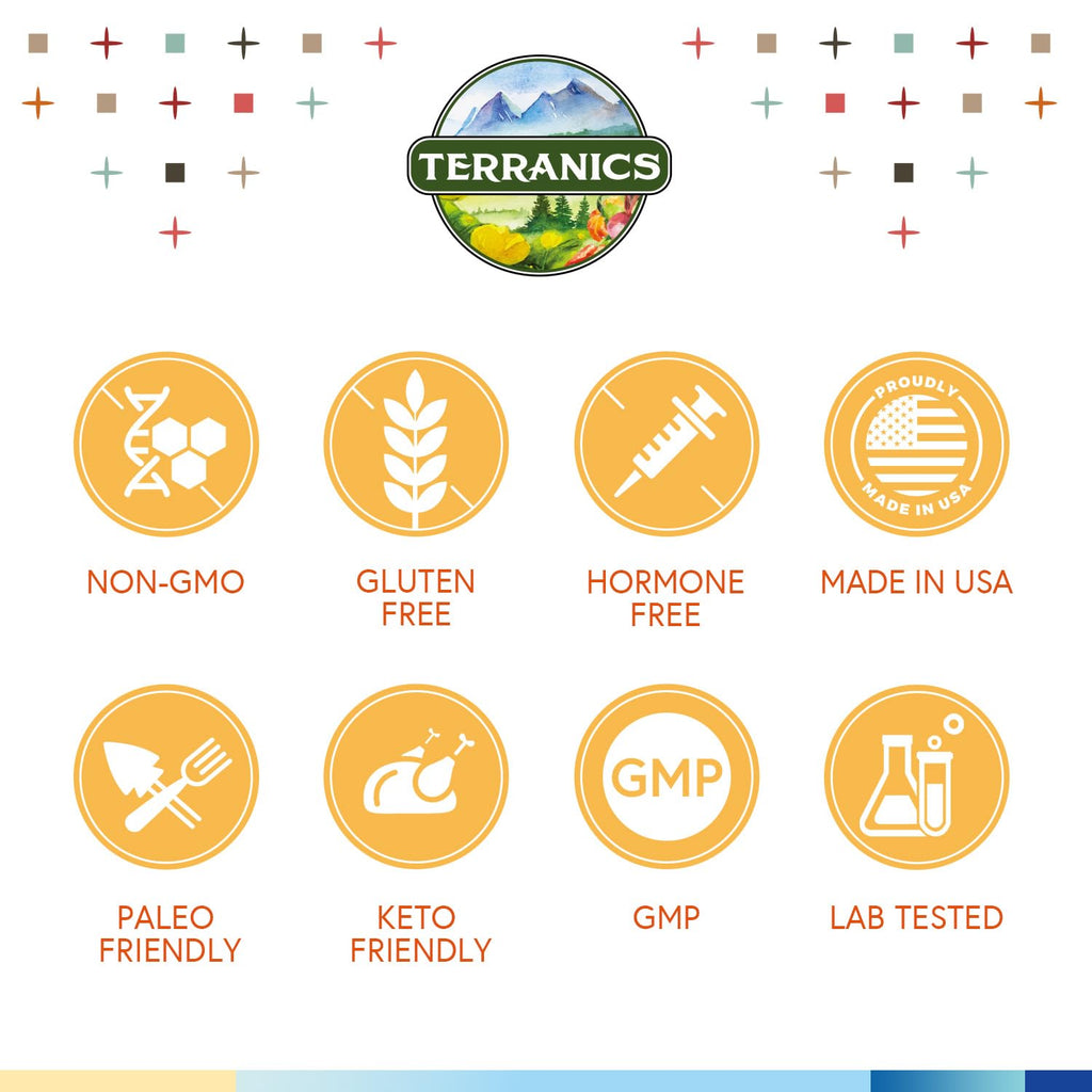 Terranics Probiotics 120 Billion CFU with Prebiotics & Digestive Enzymes | 30 Strains | Non-GMO | No Soy, Dairy & Gluten | 30 Veggie Capsules