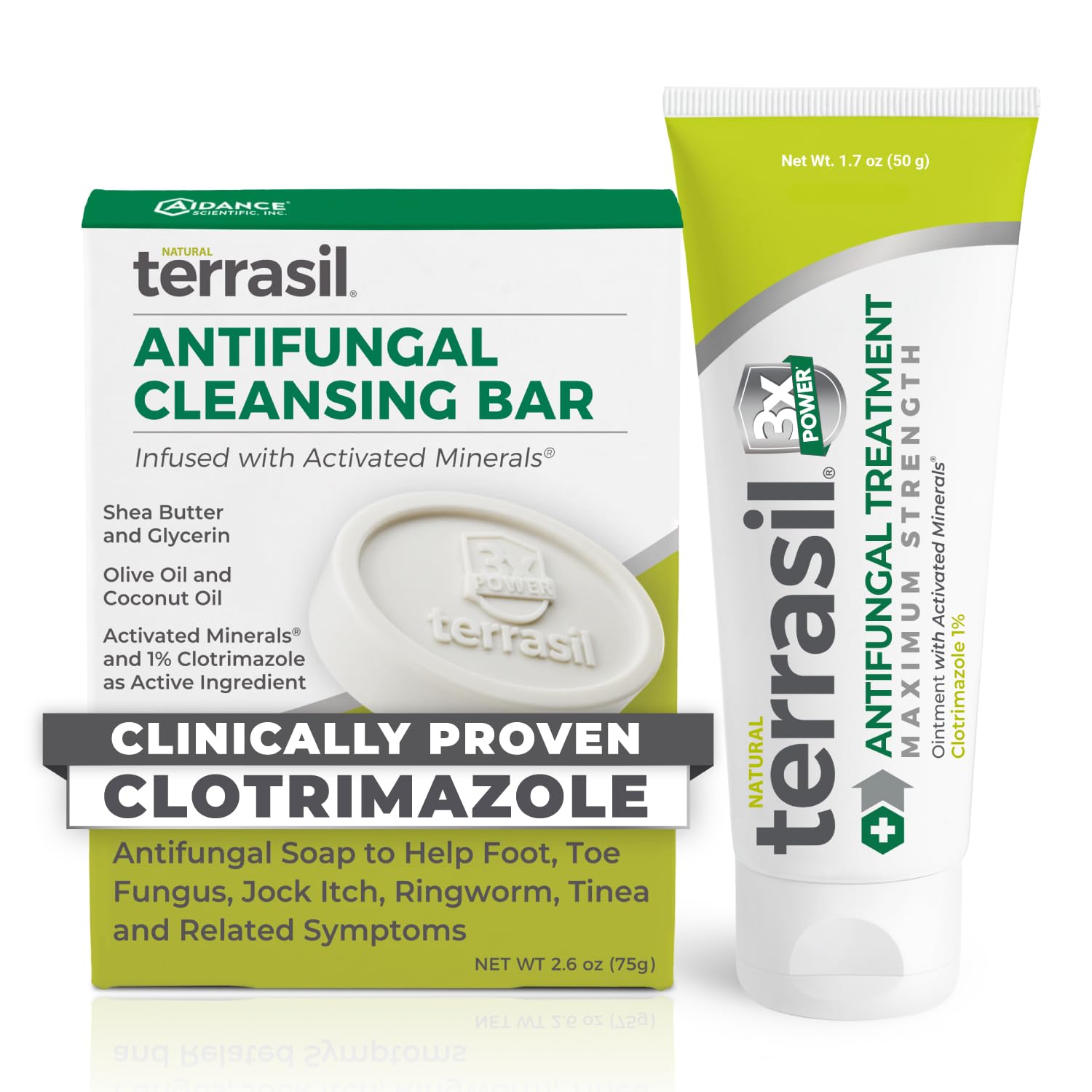 Terrasil Antifungal Cream + Soap Kit – Clinically-Proven 1% Clotrimazole