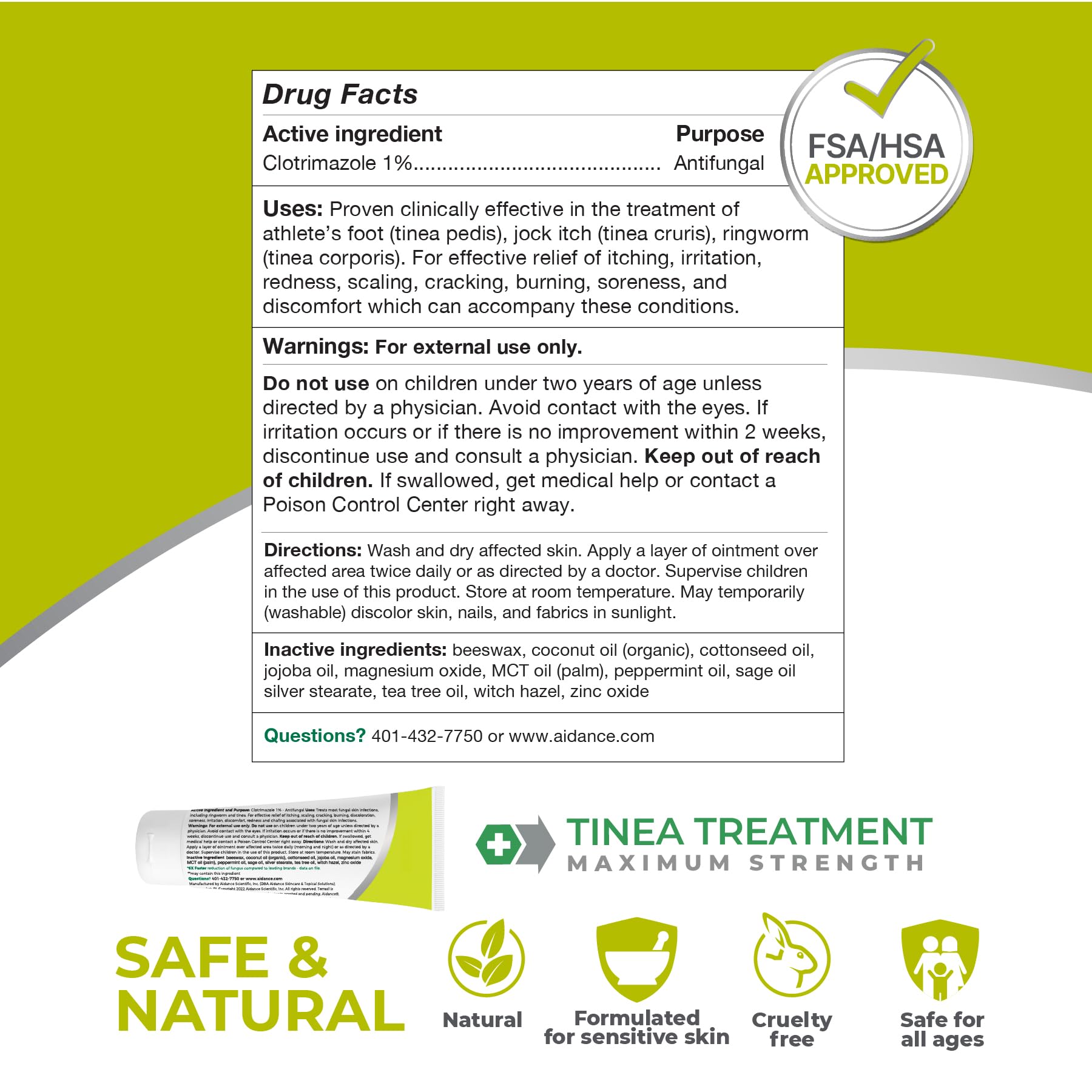 Terrasil Tinea Versicolor Treatment Cream Max Strength – 1% Clotrimazole Antifungal (0.5 oz)