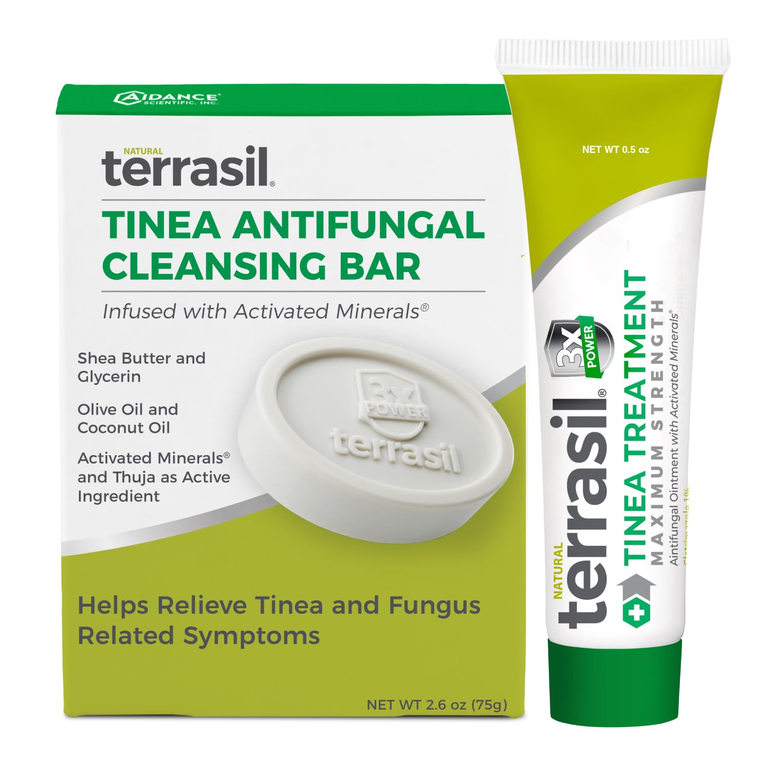 Terrasil Tinea Versicolor Treatment Cream + Tinea Soap Kit — Made in USA, 1% Clotrimazole