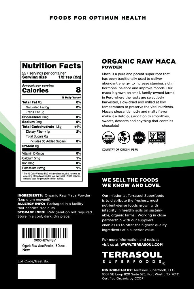 Terrasoul Superfoods Organic Raw Maca Powder, 5 Lbs - Premium Quality | to Support Increased Stamina & Energy