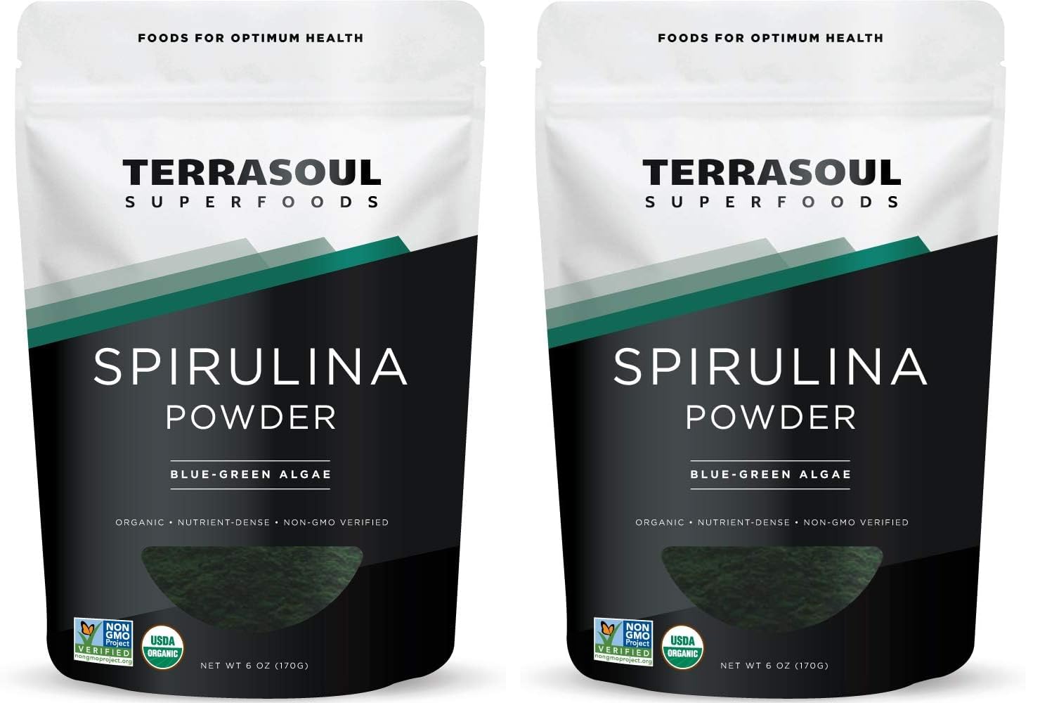 Terrasoul Organic Spirulina Powder – 6 oz (Pack of 2) | Vegan Protein & Green Superfood