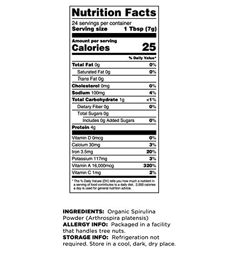 Terrasoul Spirulina Powder Organic, 24 oz – Non-GMO, Gluten-Free, Vegan
