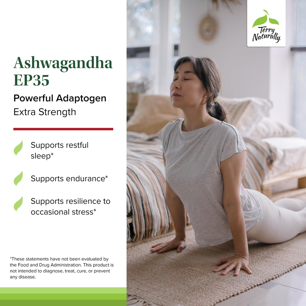 Terry Naturally Ashwagandha EP35 Extra Strength - Sleep & Stress Support - 60 Capsules