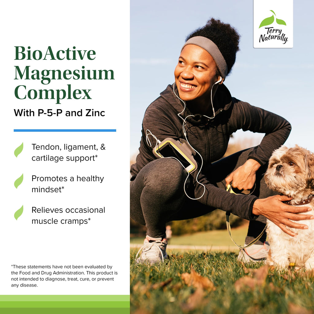Terry Naturally BioActive Magnesium Complex - Bone & Heart Health Support - 60 Vegan Capsules (Pack of 2)