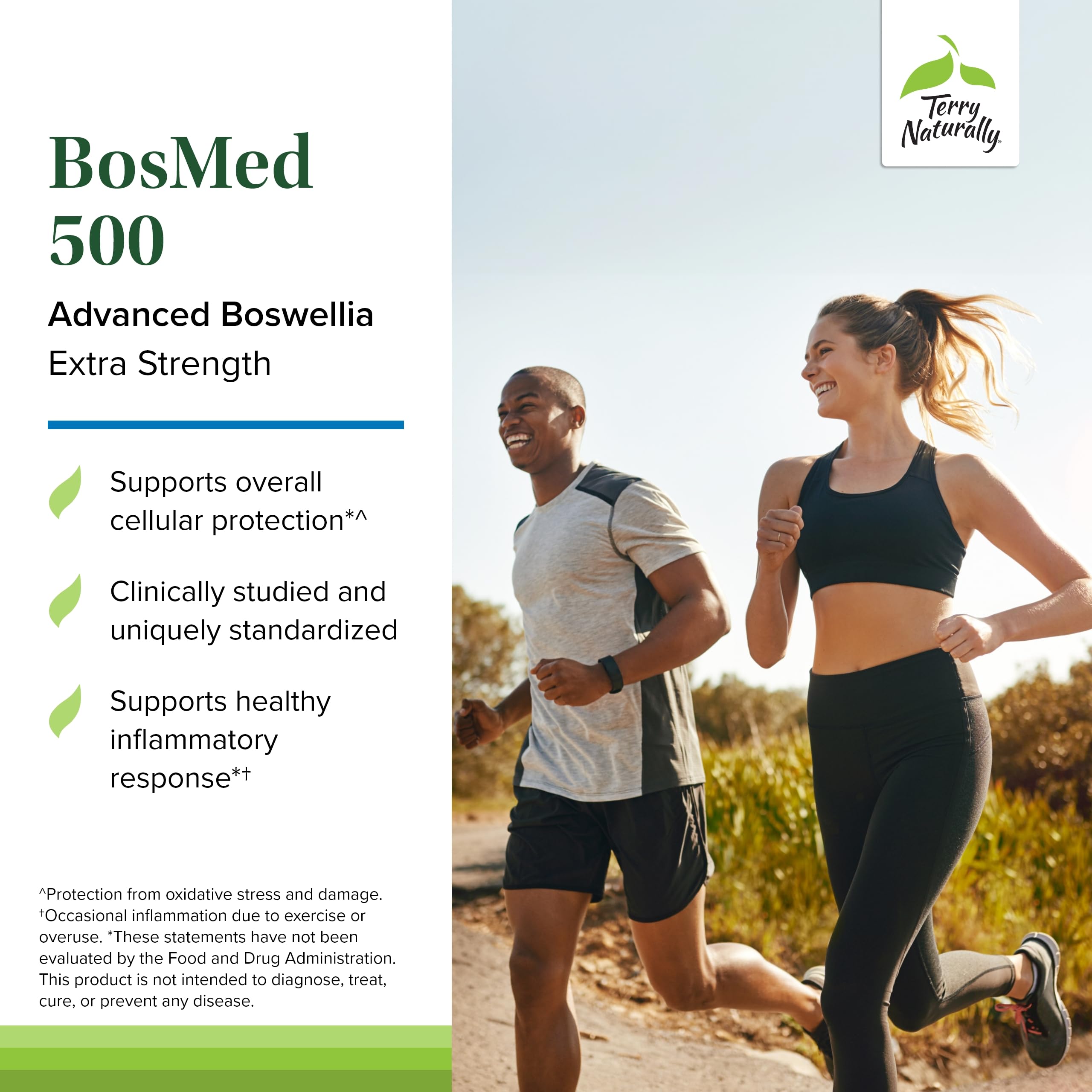 Terry Naturally BosMed 500 Extra Strength Boswellia Softgels for Lung Support | AKBA-Rich Boswellia Serrata, 120 Softgels
