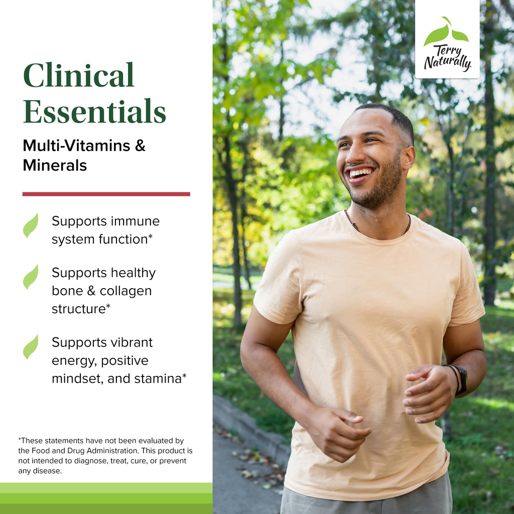 Terry Naturally Clinical Essentials - Chelated Minerals, B-Vitamins & Vitamin C for Bone, Heart & Immune Health (120 Tablets, Pack of 2)