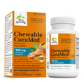 Terry Naturally CuraMed 100 mg Curcumin Complex – Enhanced Absorption Turmeric Supplement for Brain & Liver Health | Vegan | 60 Chewables