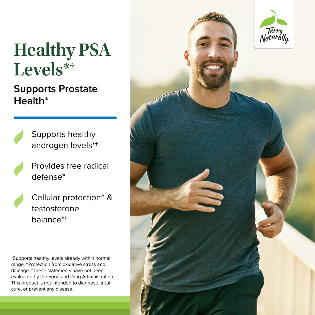 Terry Naturally Healthy PSA Levels – Prostate Health Dietary Supplement | BCM-95 Curcumin, Turmeric Oil, Grape Seed Extract – 60 Softgels