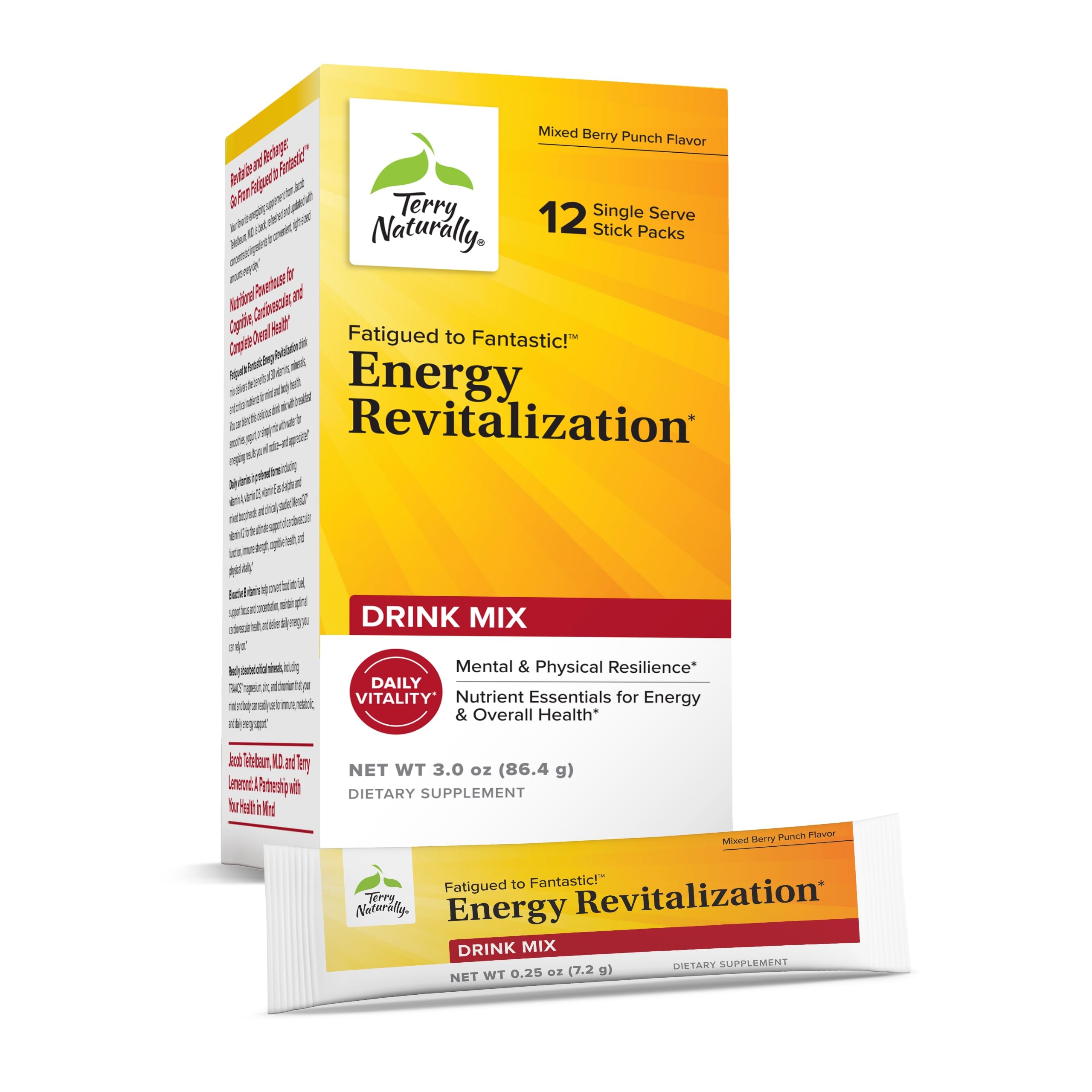 Terry Naturally Fatigued to Fantastic Energy Revitalization – Drink Mix with L-Tyrosine & B Vitamins