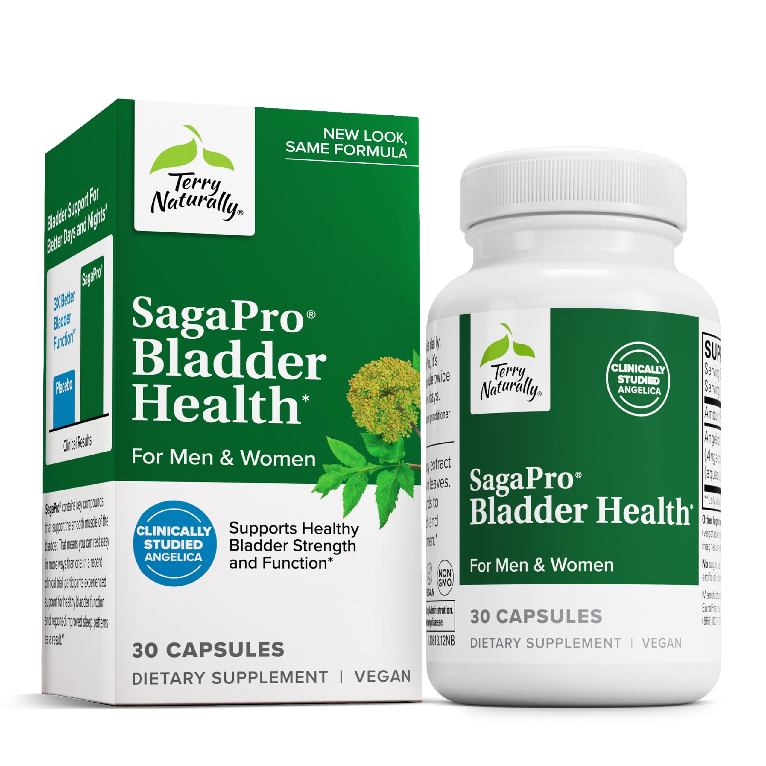 Terry Naturally SagePro Bladder: Bladder Support | Angelica Leaf Extract | Vegan 30 Capsules