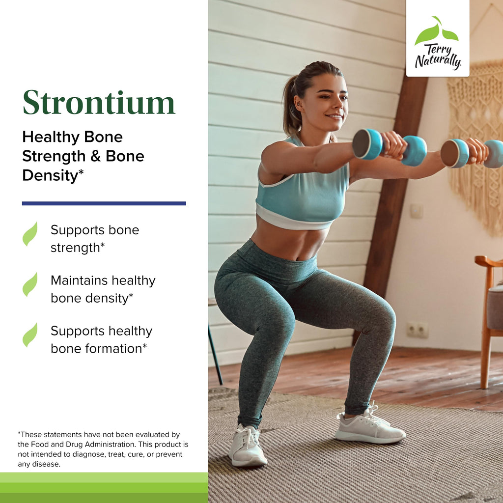 Terry Naturally Strontium – Bone Health & Strength Support | 60 Vegan Capsules