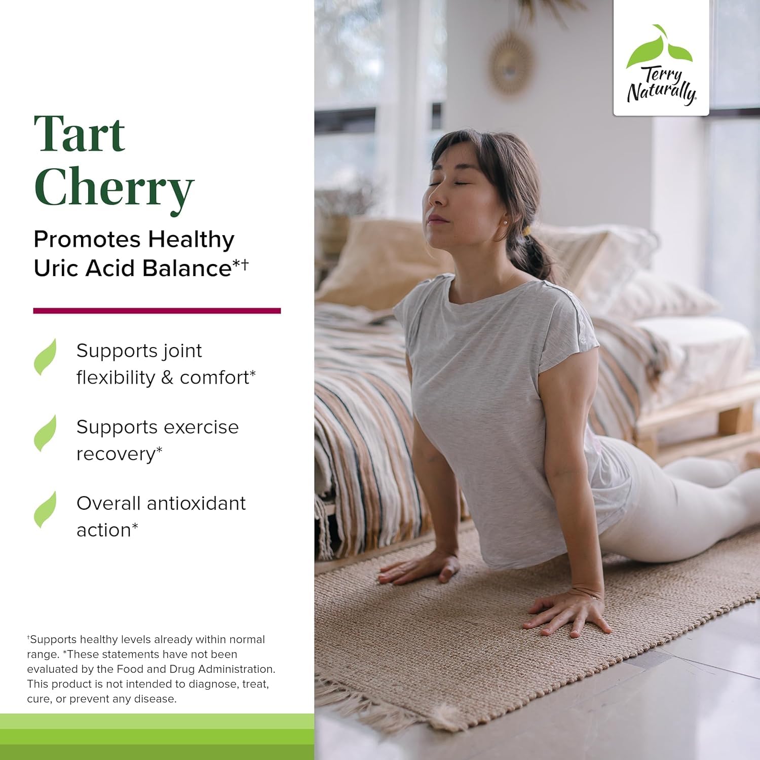 Terry Naturally Tart Cherry – Antioxidant Support for Uric Acid & Joint Health | 120 Capsules