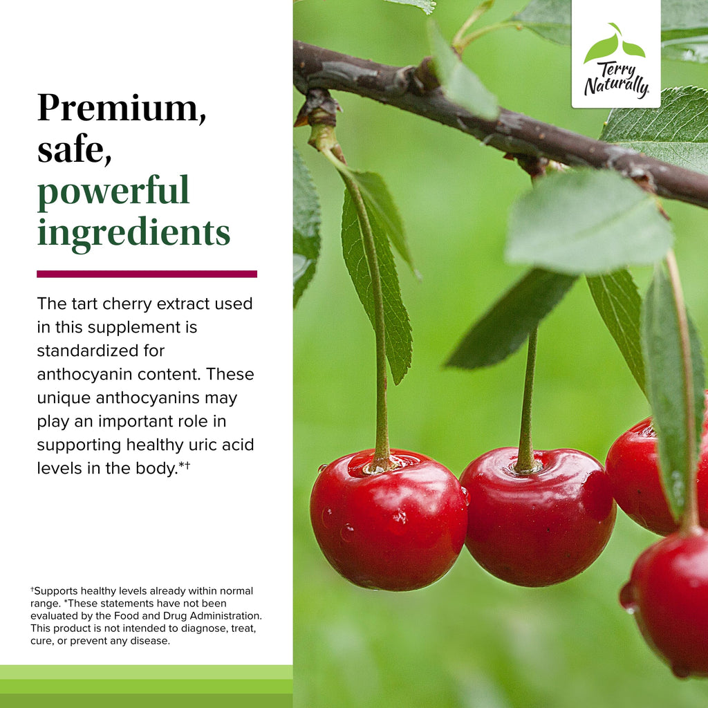 Terry Naturally Tart Cherry – Antioxidant Support for Uric Acid & Joint Health | 120 Capsules
