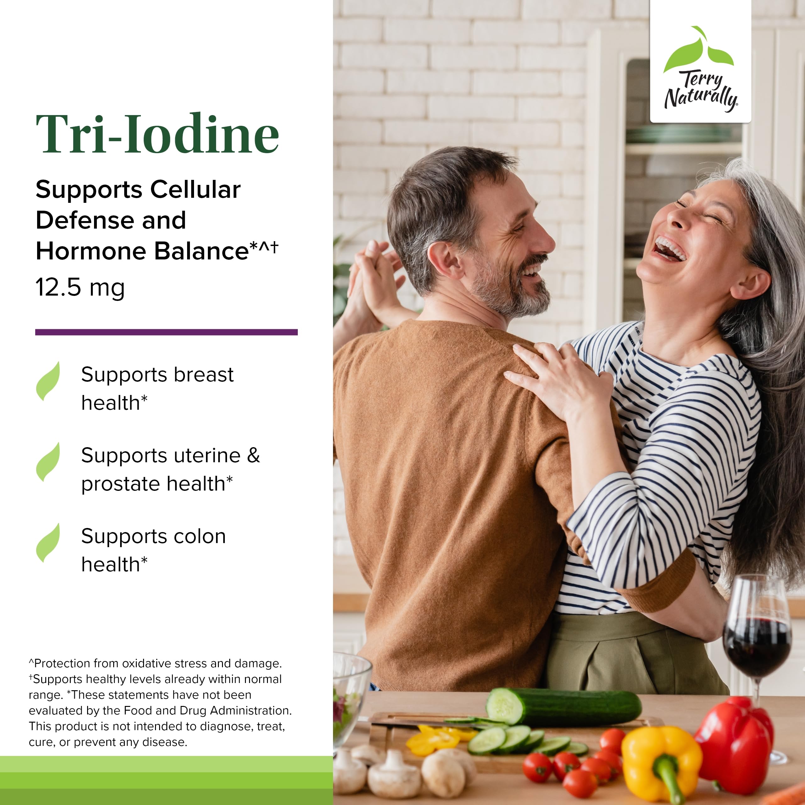 Terry Naturally Tri-Iodine: Thyroid Support with Potassium & Sodium Iodide (12.5mg) | 180 Capsules Pack of 2