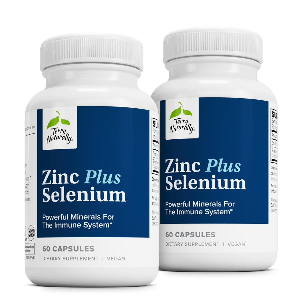 Terry Naturally Zinc Plus Selenium – Immune & Respiratory Support (60 Caps, 2-Pack)
