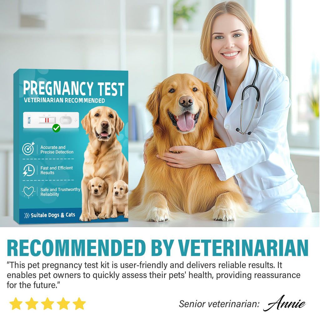 at-Home Dog Pregnancy Test Kit | 15-Minute Accurate Results | Easy Pregnancy Test Strips for Dogs & Cats | Safe Early Detection