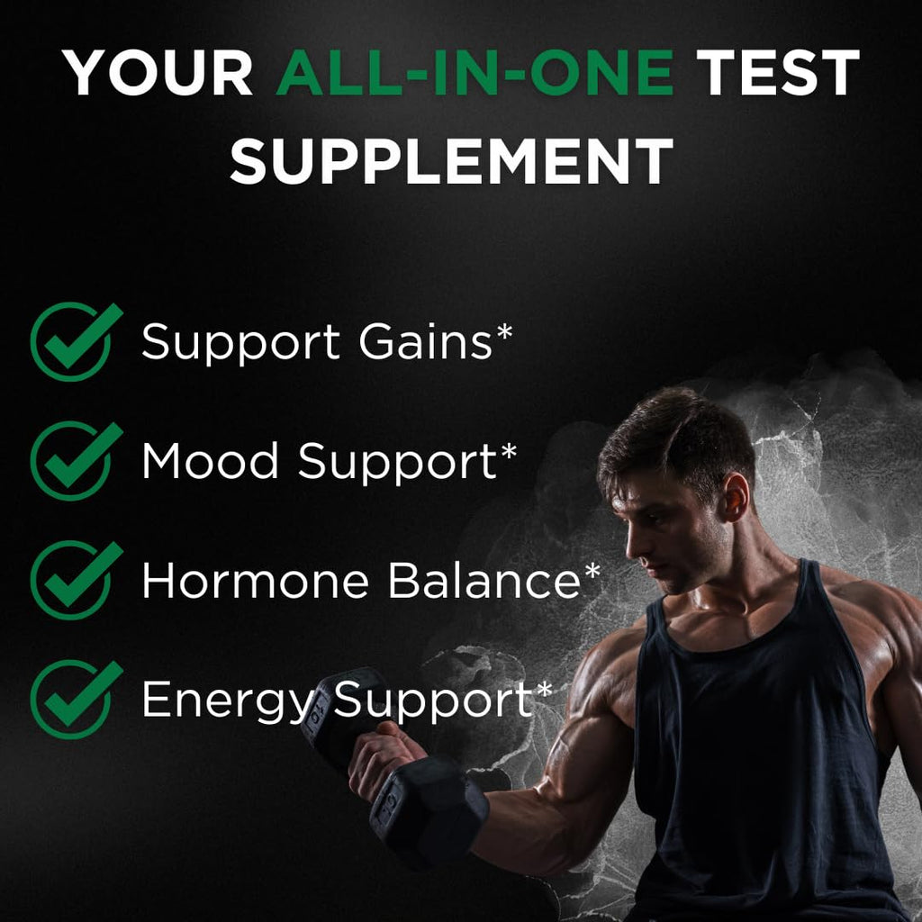 TESTPLUS+ 1,450mg 8-in-1 Testosterone Supplement for Men