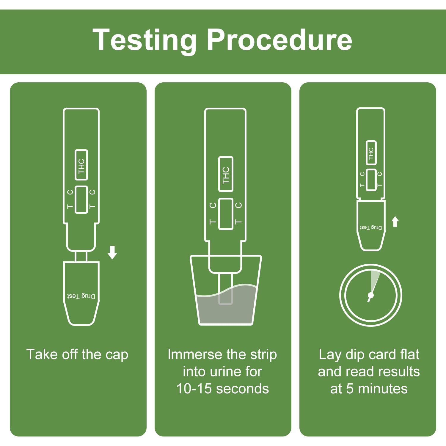 THC Drug Test Kit – 20 Urine Test Strips | Fast & Accurate Marijuana Detection