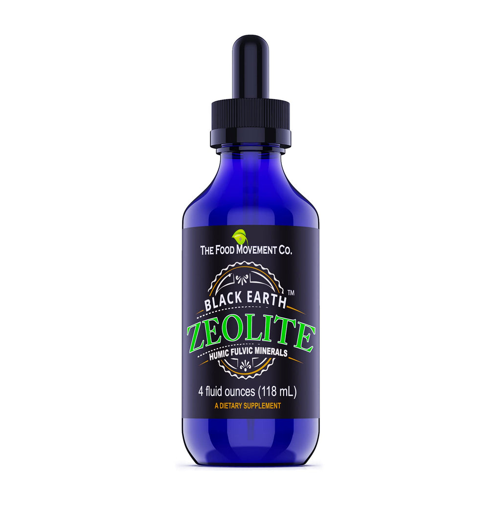 Black Earth Zeolite with Humic Fulvic Acids & Trace Minerals – 4 Fl Oz Drops for Detox, Gut Health & Immune Support | THE FOOD MOVEMENT CO.
