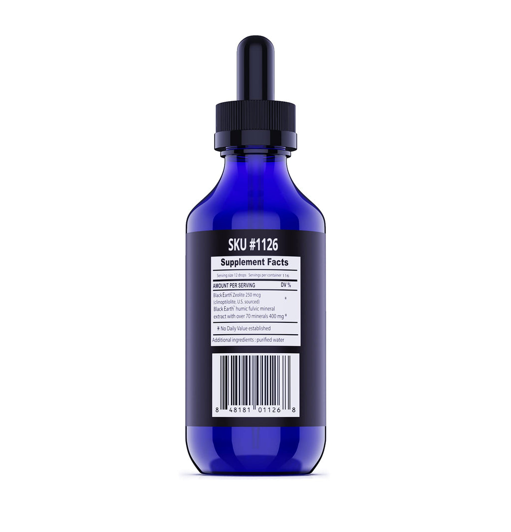 Black Earth Zeolite with Humic Fulvic Acids & Trace Minerals – 4 Fl Oz Drops for Detox, Gut Health & Immune Support | THE FOOD MOVEMENT CO.
