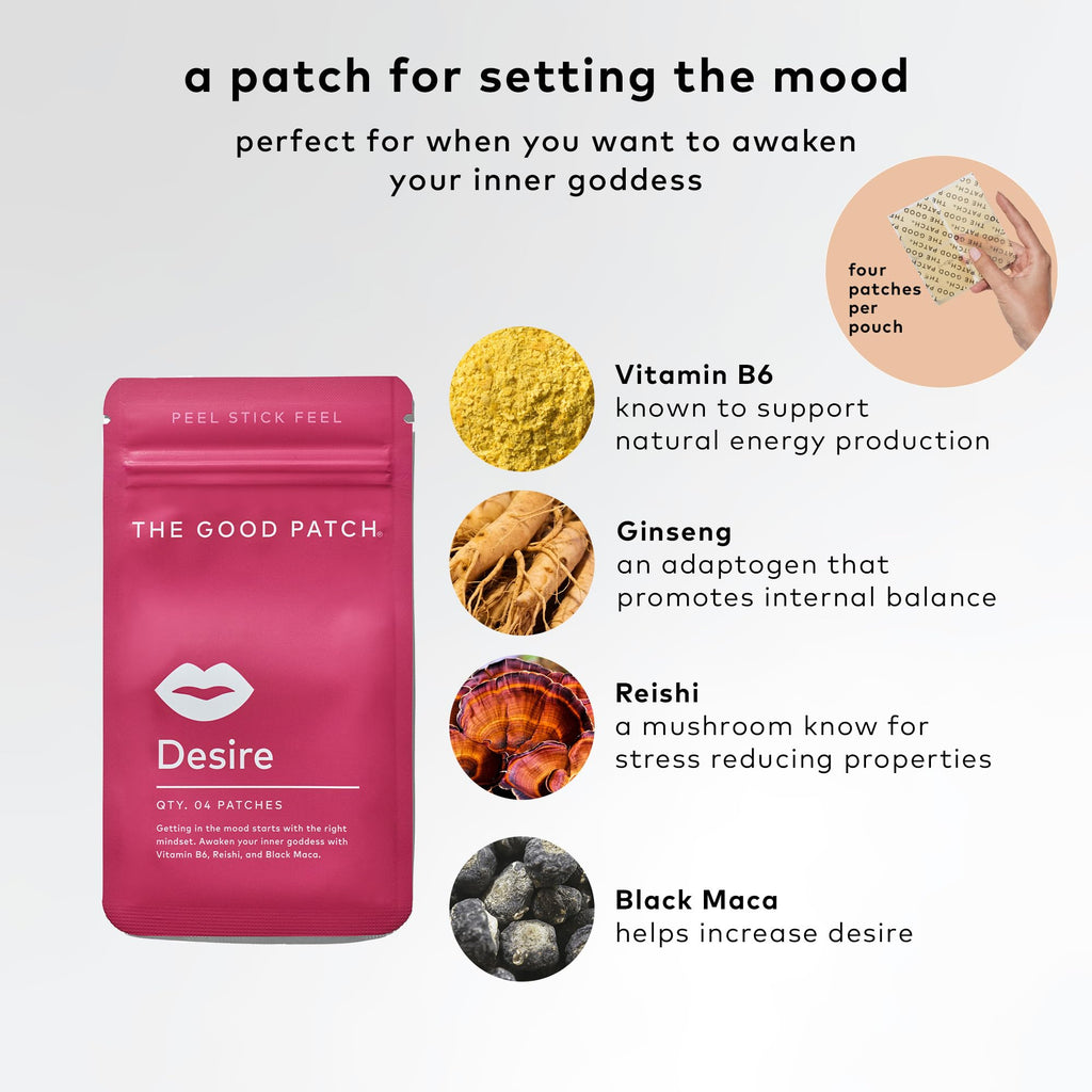 The Good Patch Desire Patches – Get in the Mood, Plant-Powered Wellness (24 Patches)