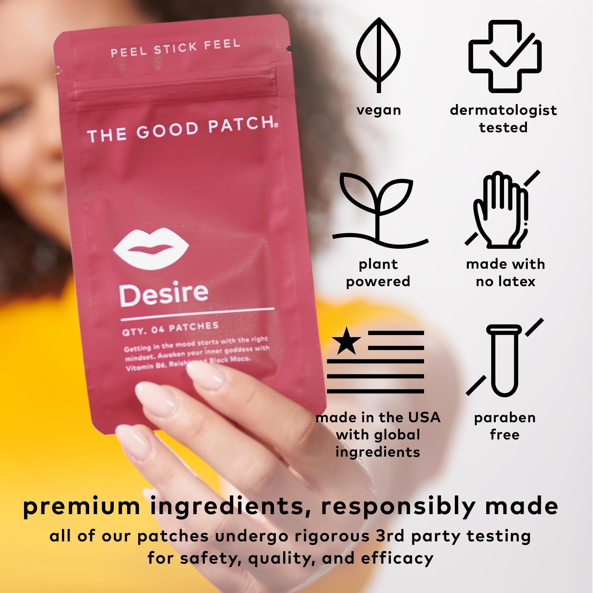 The Good Patch Desire Patches – Get in the Mood, Plant-Powered Wellness (24 Patches)