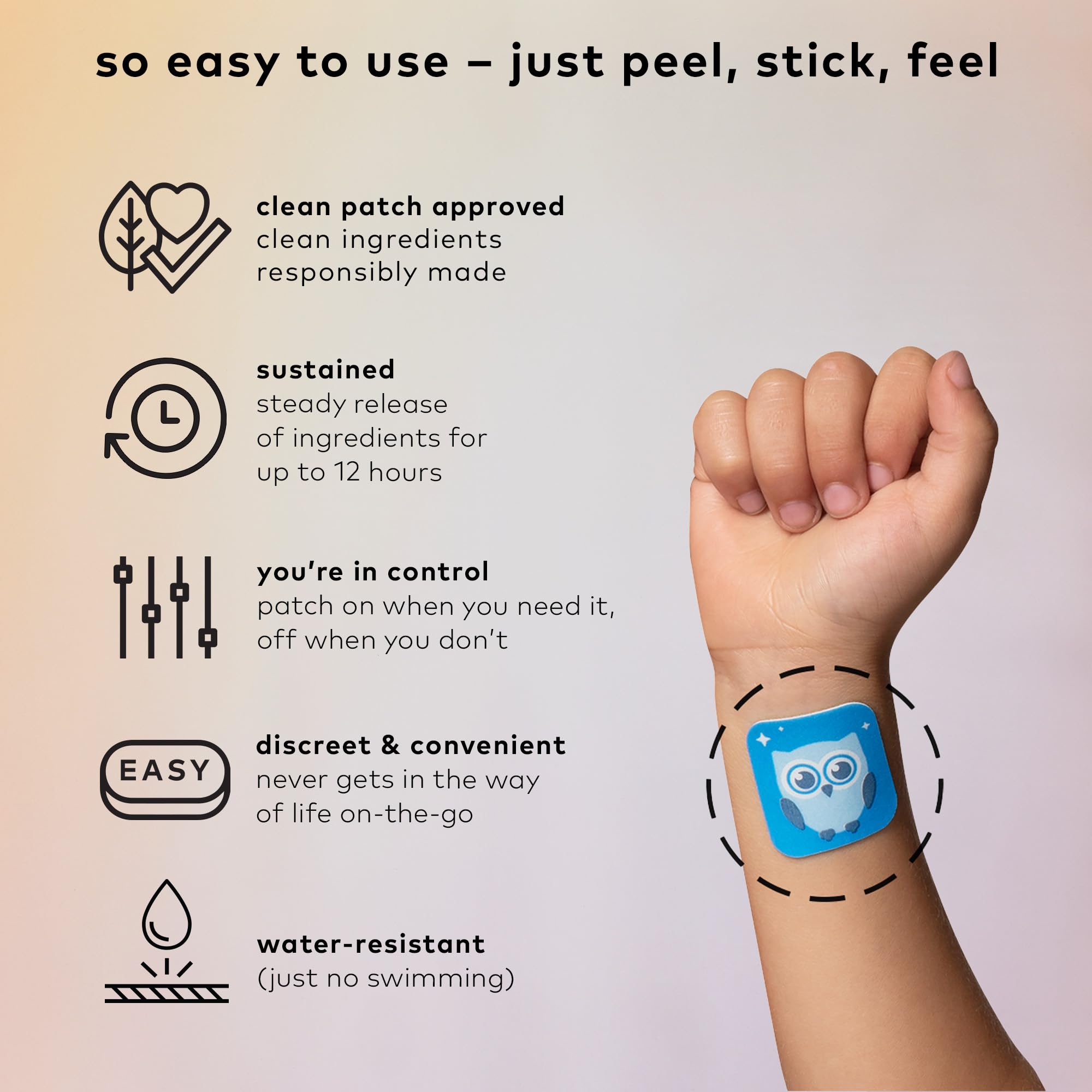The Good Patch Nite Owl Patch for Kids — Natural Sleep Support (24 Patches)