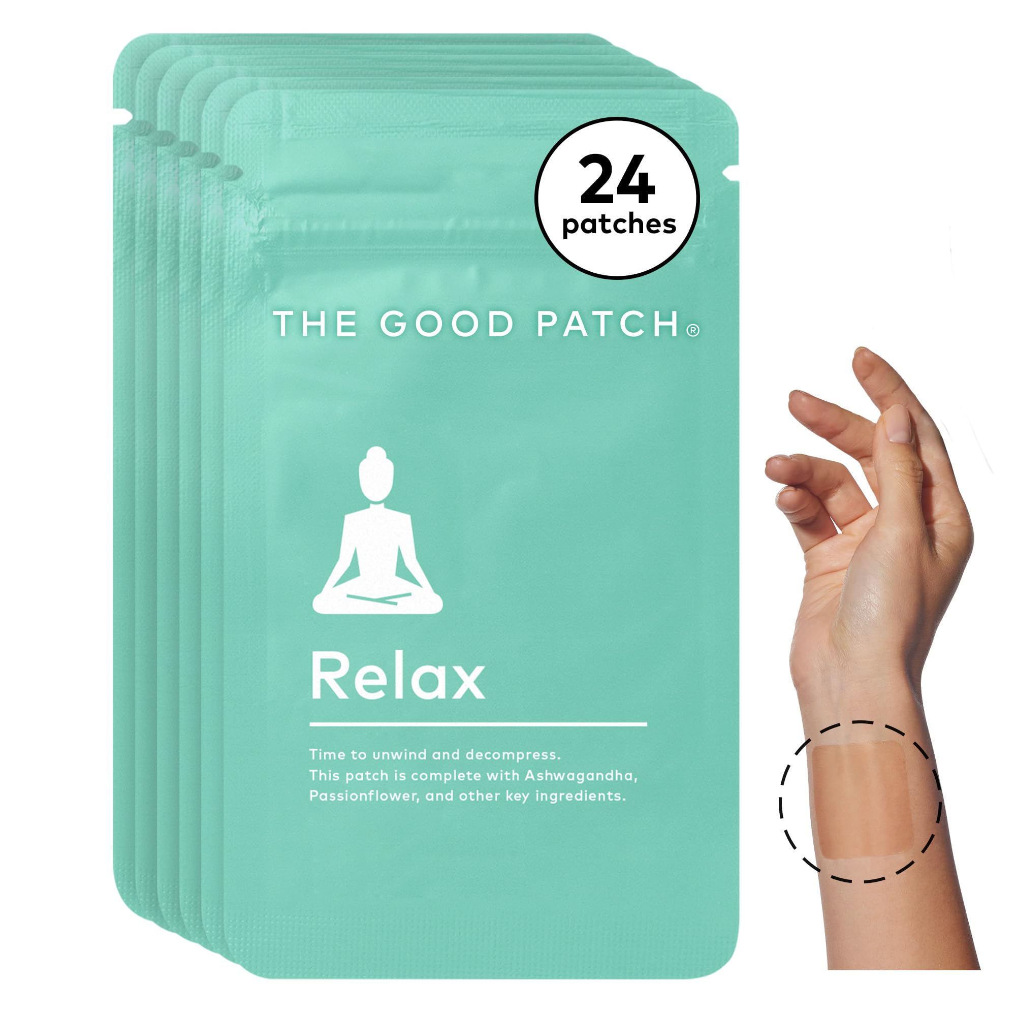 The Good Patch Relax Patches – Unwind & Decompress with Ashwagandha & Ginger (24 Total Patches)