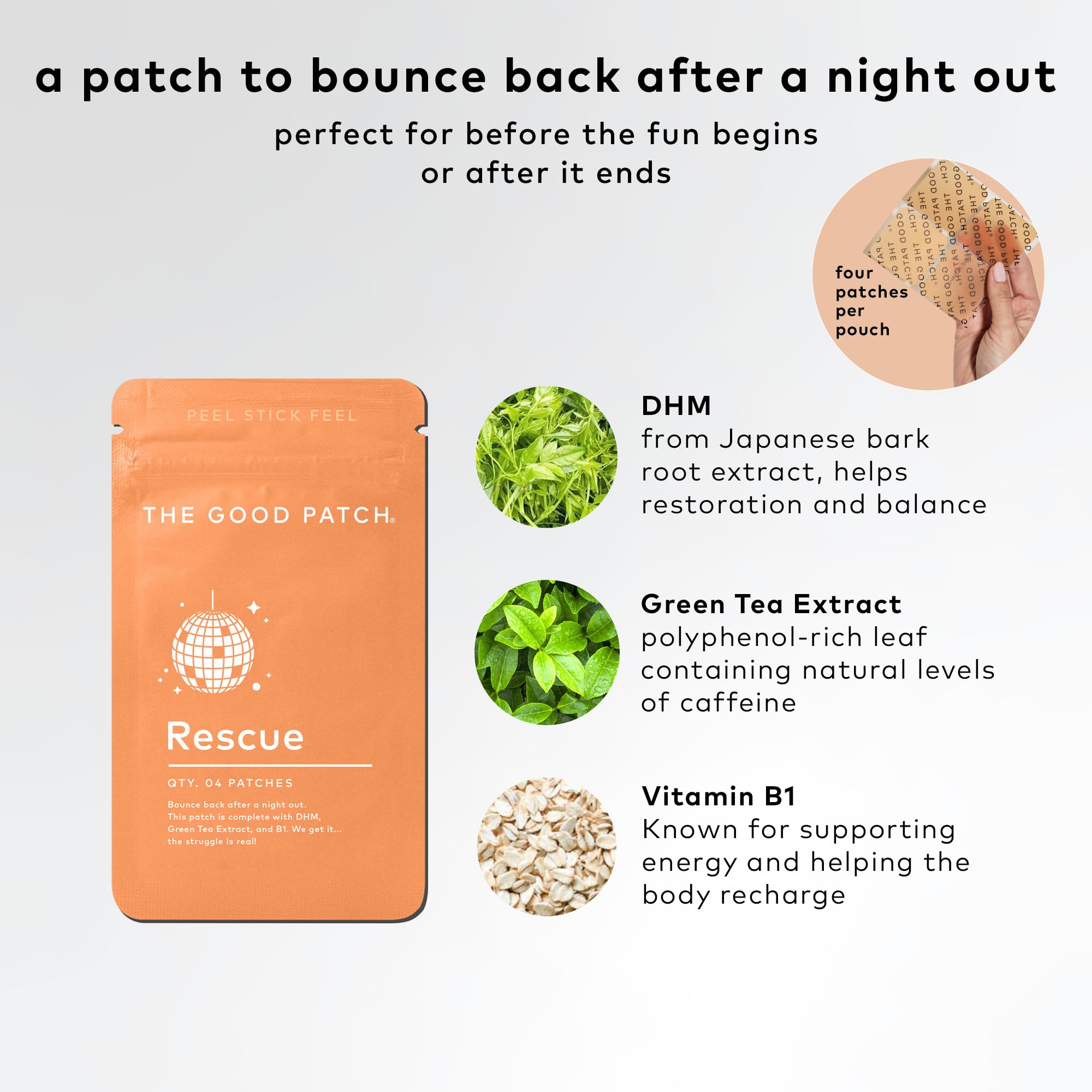 The Good Patch Rescue Recovery Patch – Plant-Powered Wellness (8 Patches)
