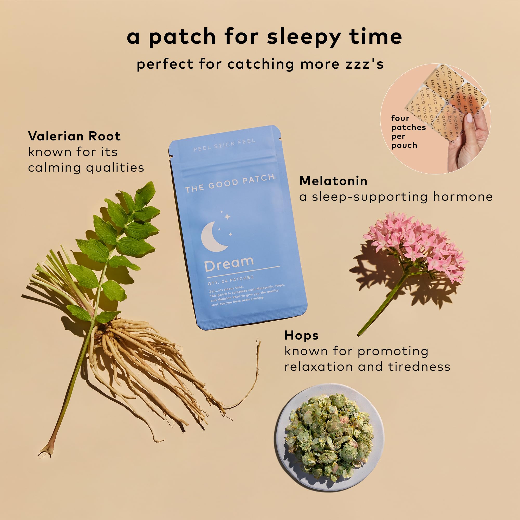 The Good Patch Plant Powered Sleep Support - Melatonin Dream Patch (24 Patches)