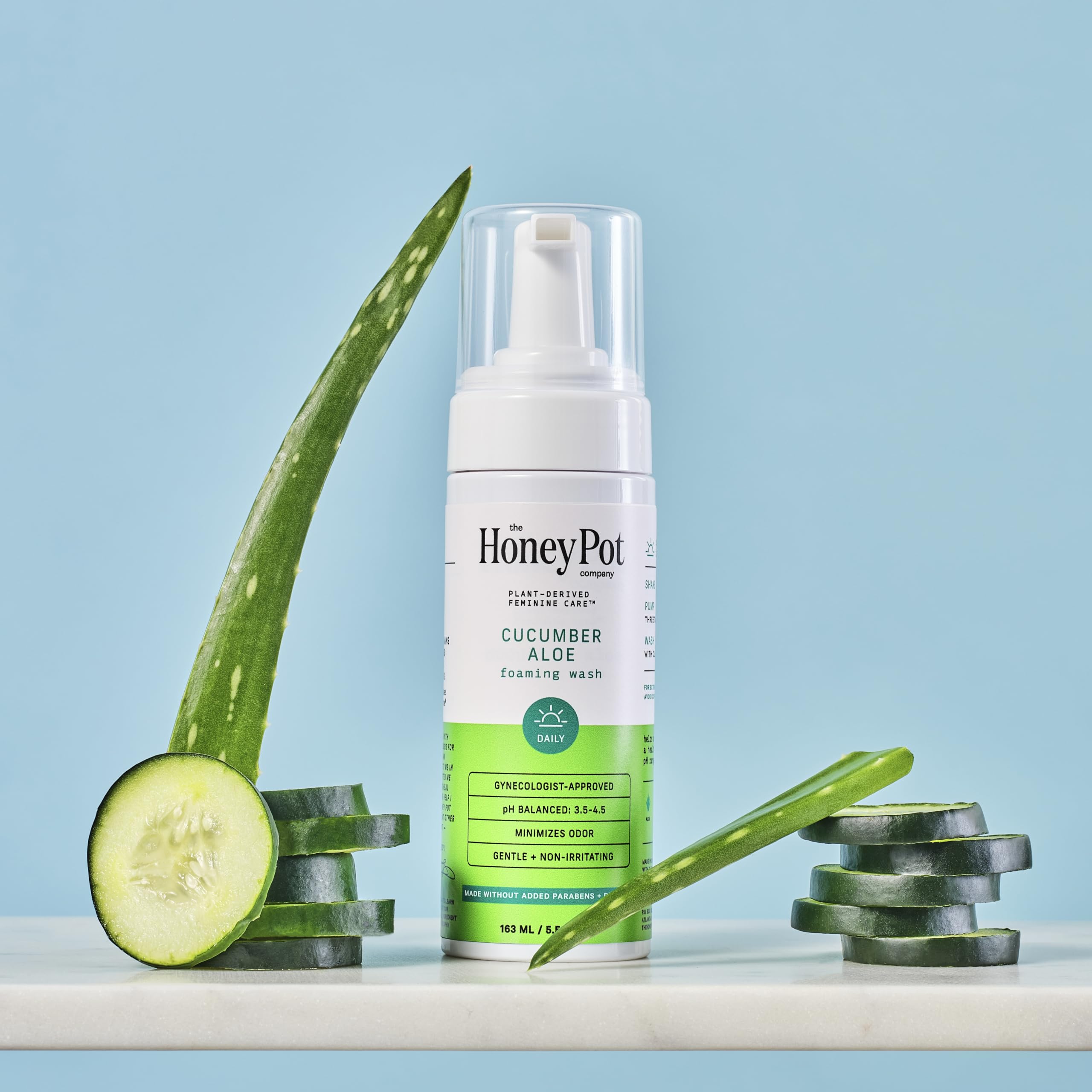 The Honey Pot Company Feminine Wash — Cucumber Aloe, pH Balanced, Plant-Based Hygiene (5.51 fl oz)