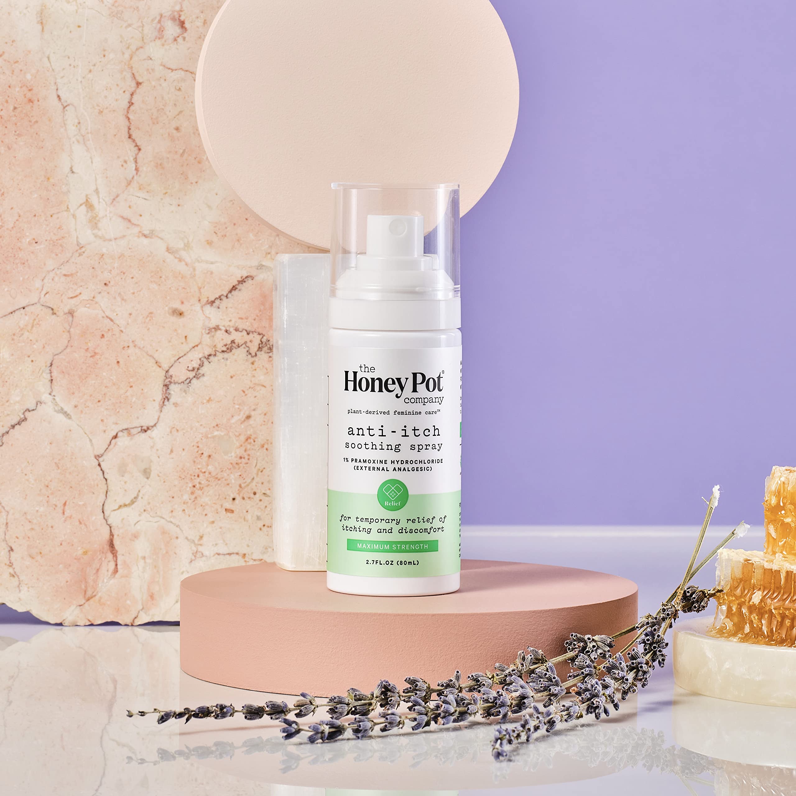 The Honey Pot Company - Feminine Anti-Itch Spray Maximum Strength 2.71 fl oz | At Home or On The Go