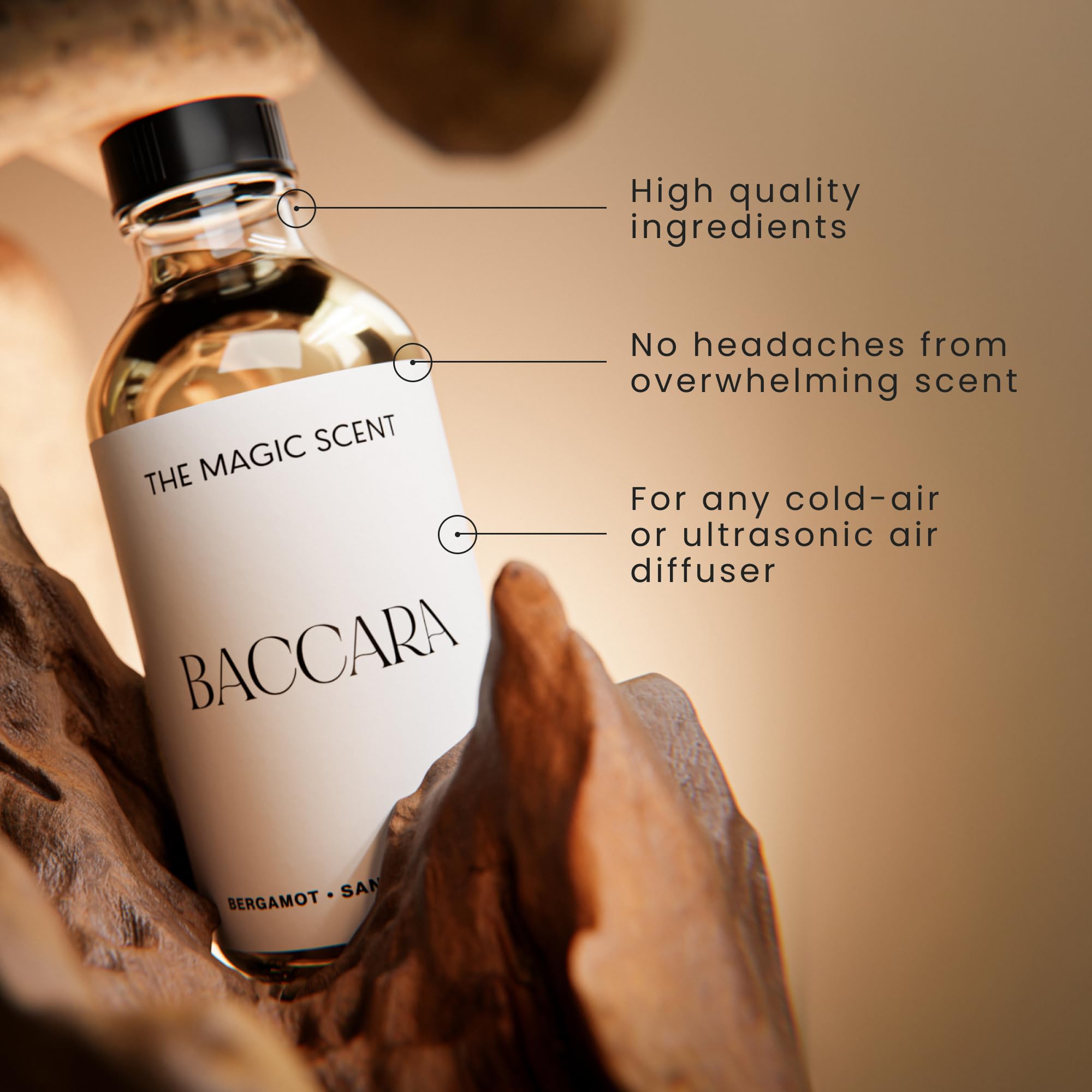 THE MAGIC SCENT Baccara Diffuser Oil – Hotel & Home Luxury Scents, 500 mL