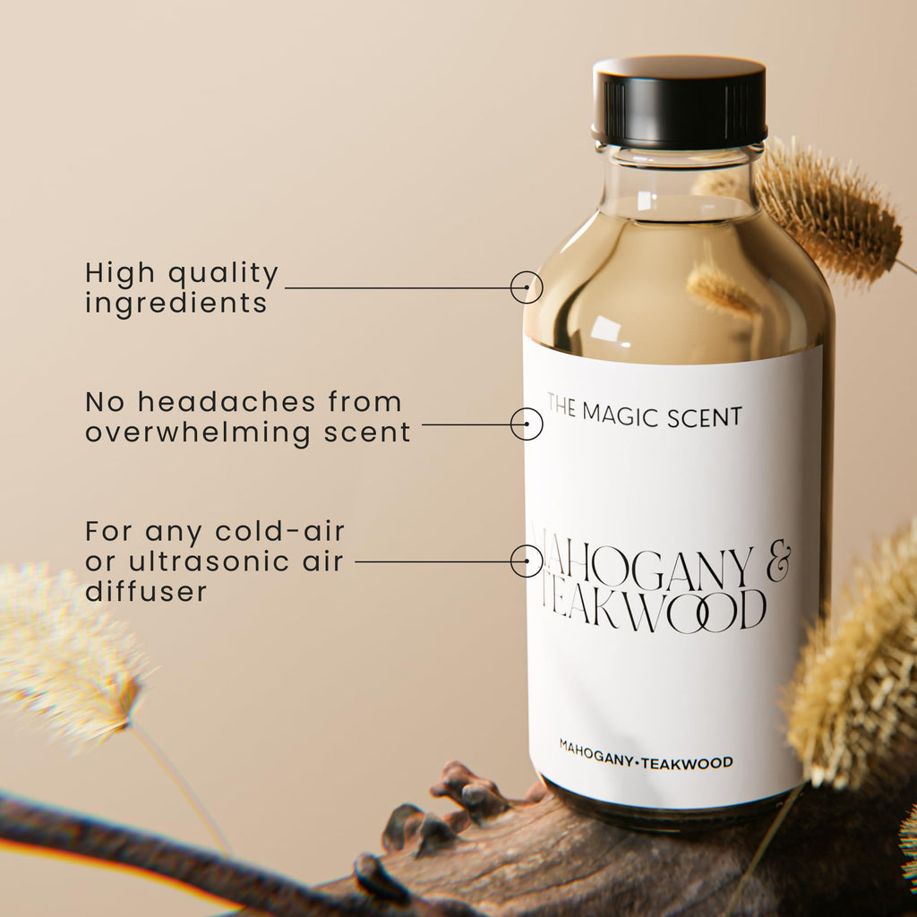 The Magic Scent Mahogany Teakwood Diffuser Oil – Luxury Hotel Inspired Home Fragrance 16.9 oz (500 mL)