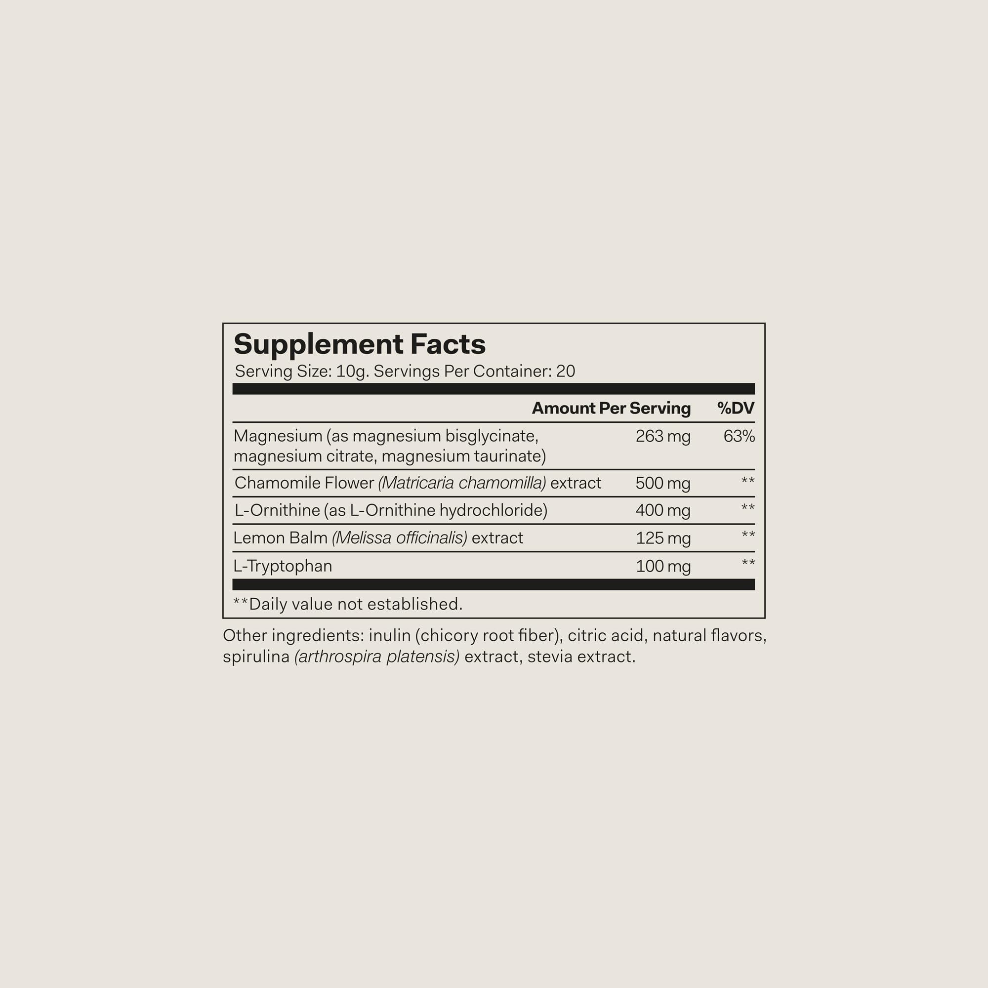 The Nue Co. Magnesium Gut Barrier+ | Sleep Tonic with Prebiotic, 200g