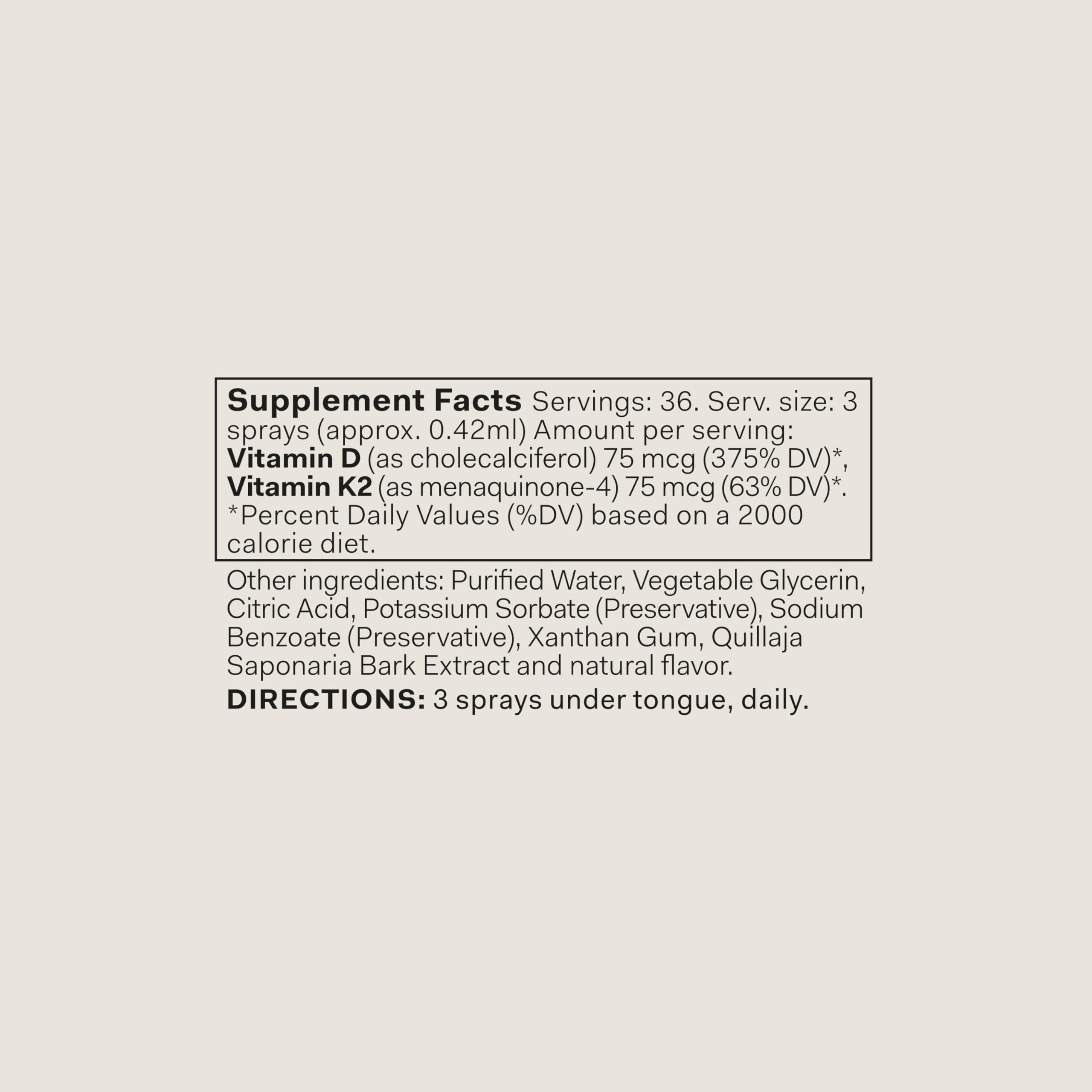 The Nue Co. Vitamin D Spray - Immunity & Mood Support | Vegan, Gluten Free, 0.51 fl oz