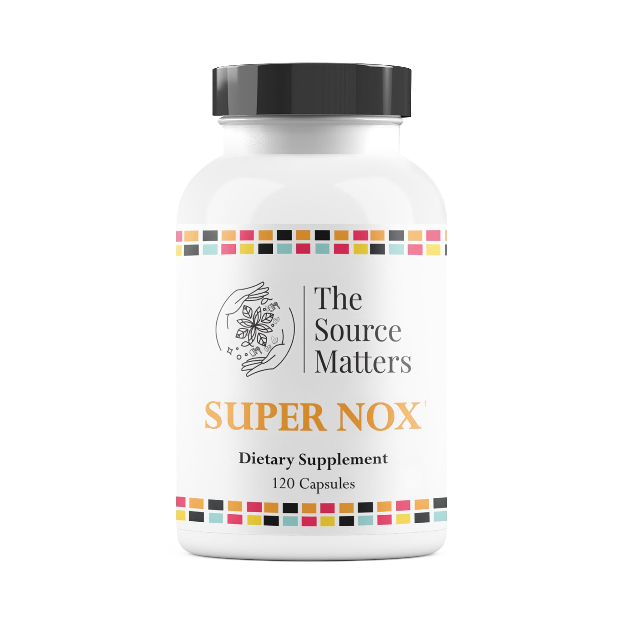 Super NOX Nitric Oxide Support Supplement | The Source Matters | Circulation & Vascular Health (120 Capsules)