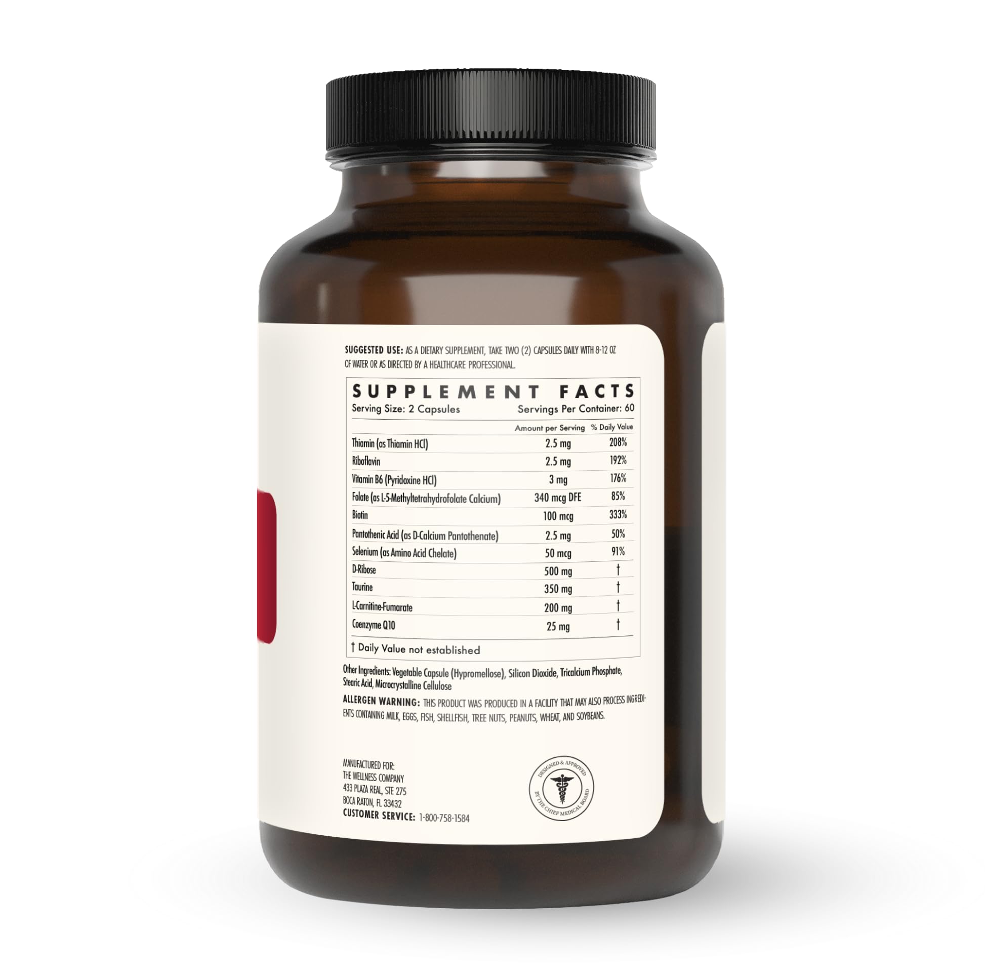 The Wellness Company Healthy Heart - Cardiovascular Strength, Blood Flow, Nitric Oxide Production & Healthy Cholesterol Levels | 120ct (2 Month Supply)