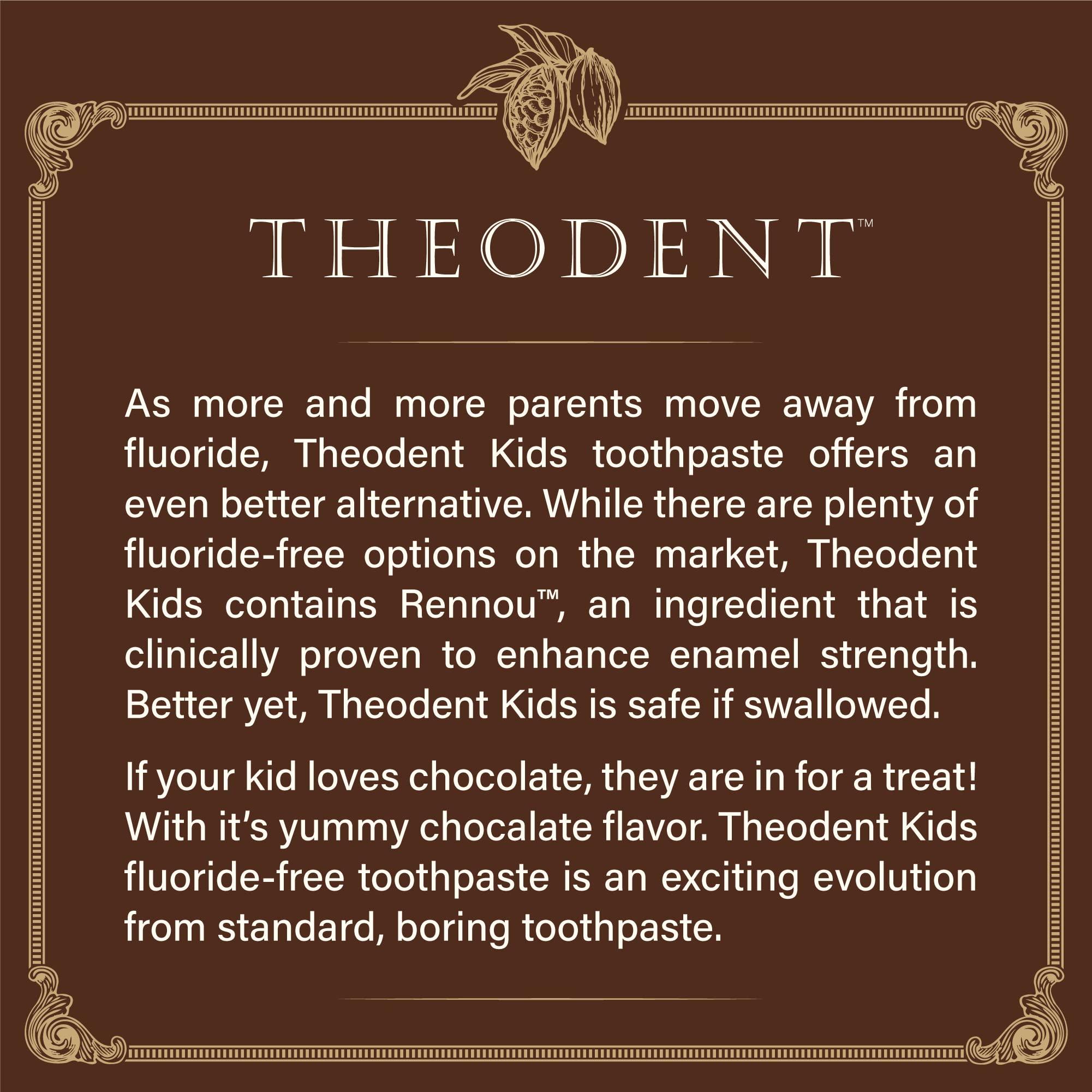Theodent Kids Fluoride-Free Chocolate Chip Toothpaste – 3.4 oz (96.4 g)