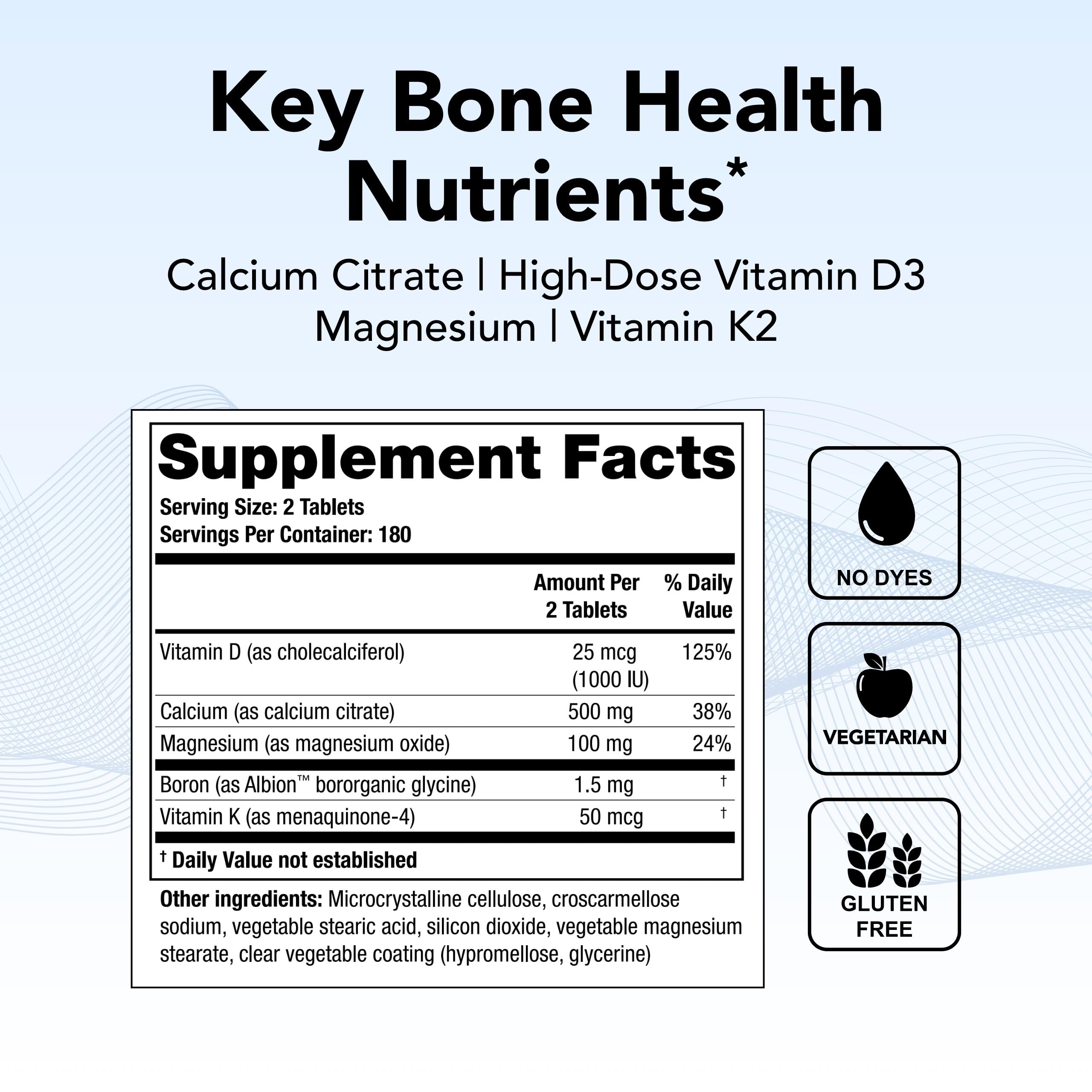 Theralogix TheraCal D2000 — Bone Health Supplement with Calcium, D3, K2 | 360 Tablets, 90-Day Supply, NSF Certified