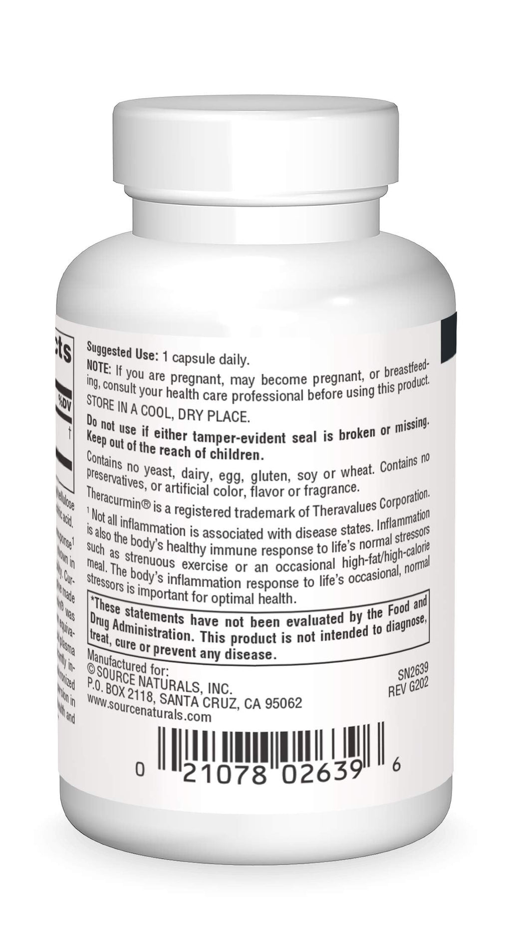 Source Naturals Theracurmin 300 mg - 60 Vegetarian Capsules | Supports Healthy Inflammatory Response*