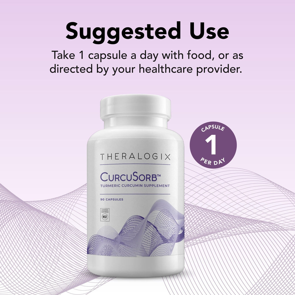 Theralogix CurcuSorb Turmeric Curcumin – 90 Capsules, 90-Day Supply, High-Absorption, NSF Certified