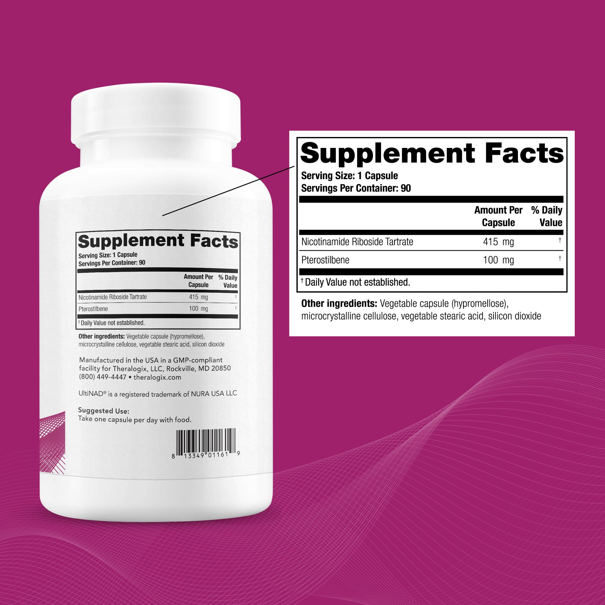 Theralogix OvaNAD+ Egg Quality Support | NR & Pterostilbene | 90-Count, 90-Day Supply