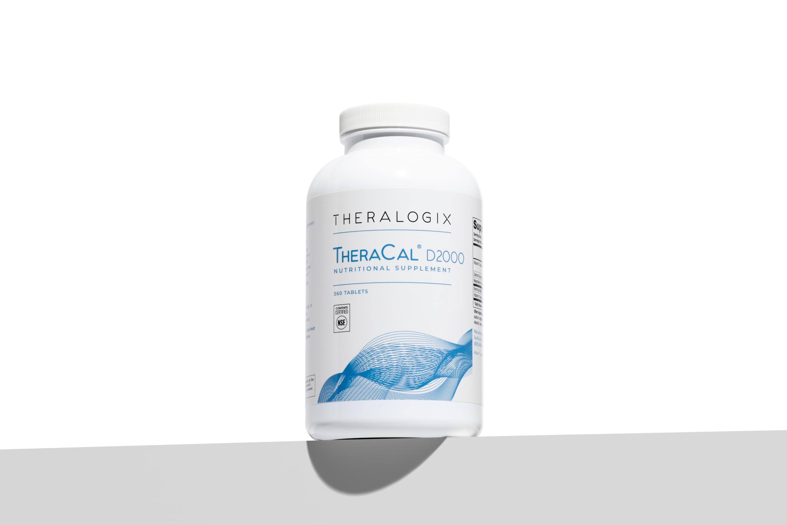 Theralogix TheraCal D2000 — Bone Health Supplement with Calcium, D3, K2 | 360 Tablets, 90-Day Supply, NSF Certified