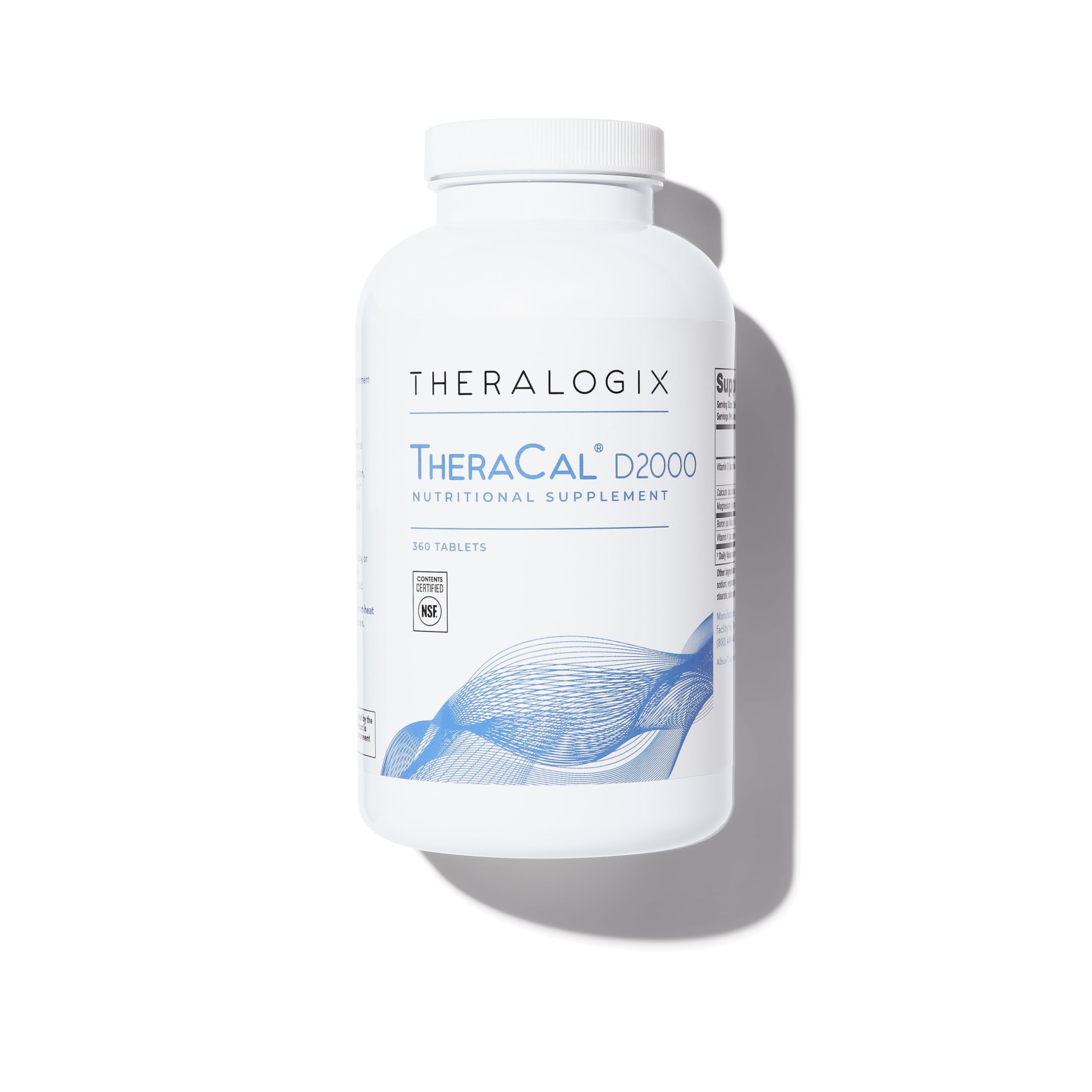 Theralogix TheraCal D2000 — Bone Health Supplement with Calcium, D3, K2 | 360 Tablets, 90-Day Supply, NSF Certified
