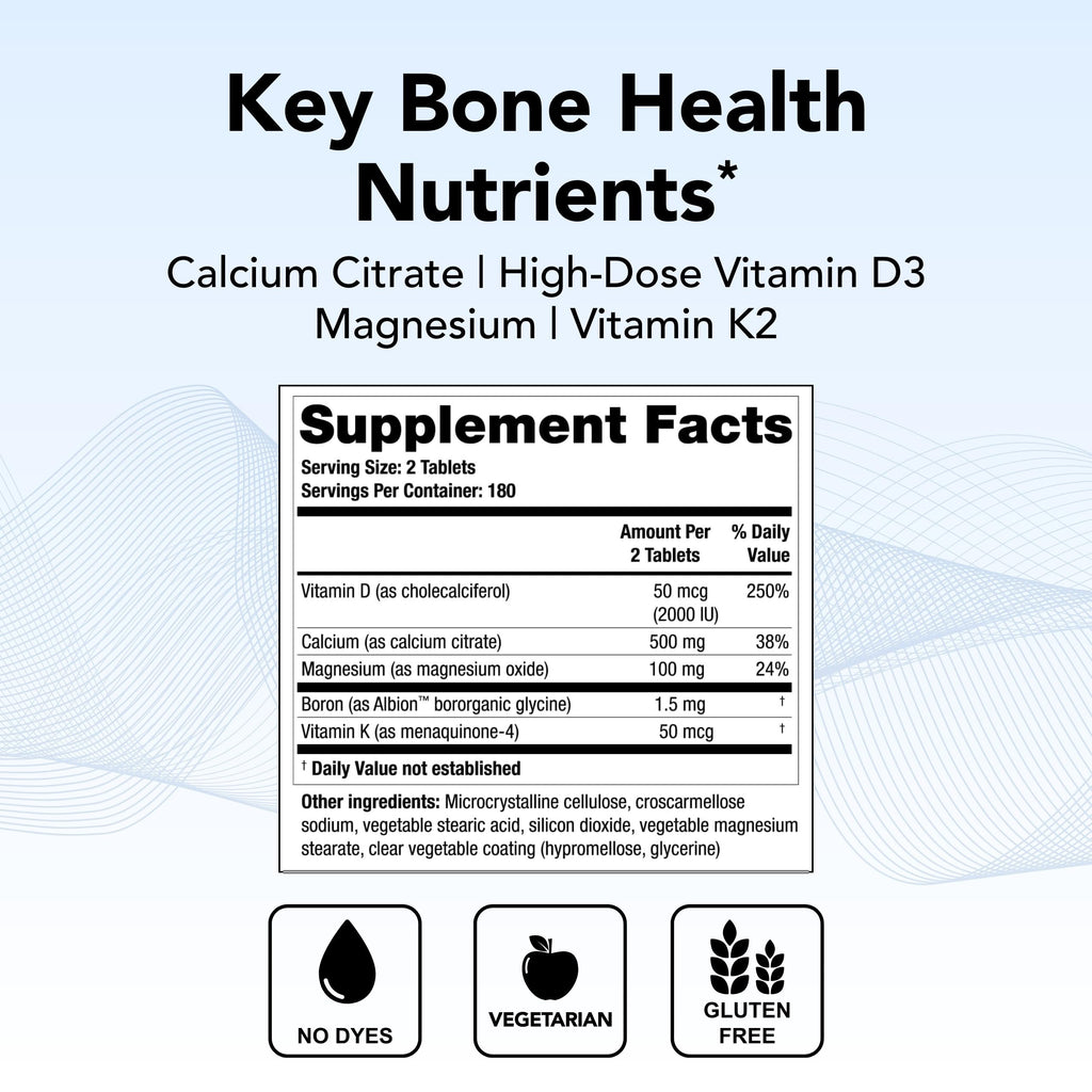 Theralogix TheraCal D4000 – Bone Health Support Supplement with Calcium, Magnesium, Vitamin D3, Vitamin K2 & Boron* | 360 Tablets | NSF Certified