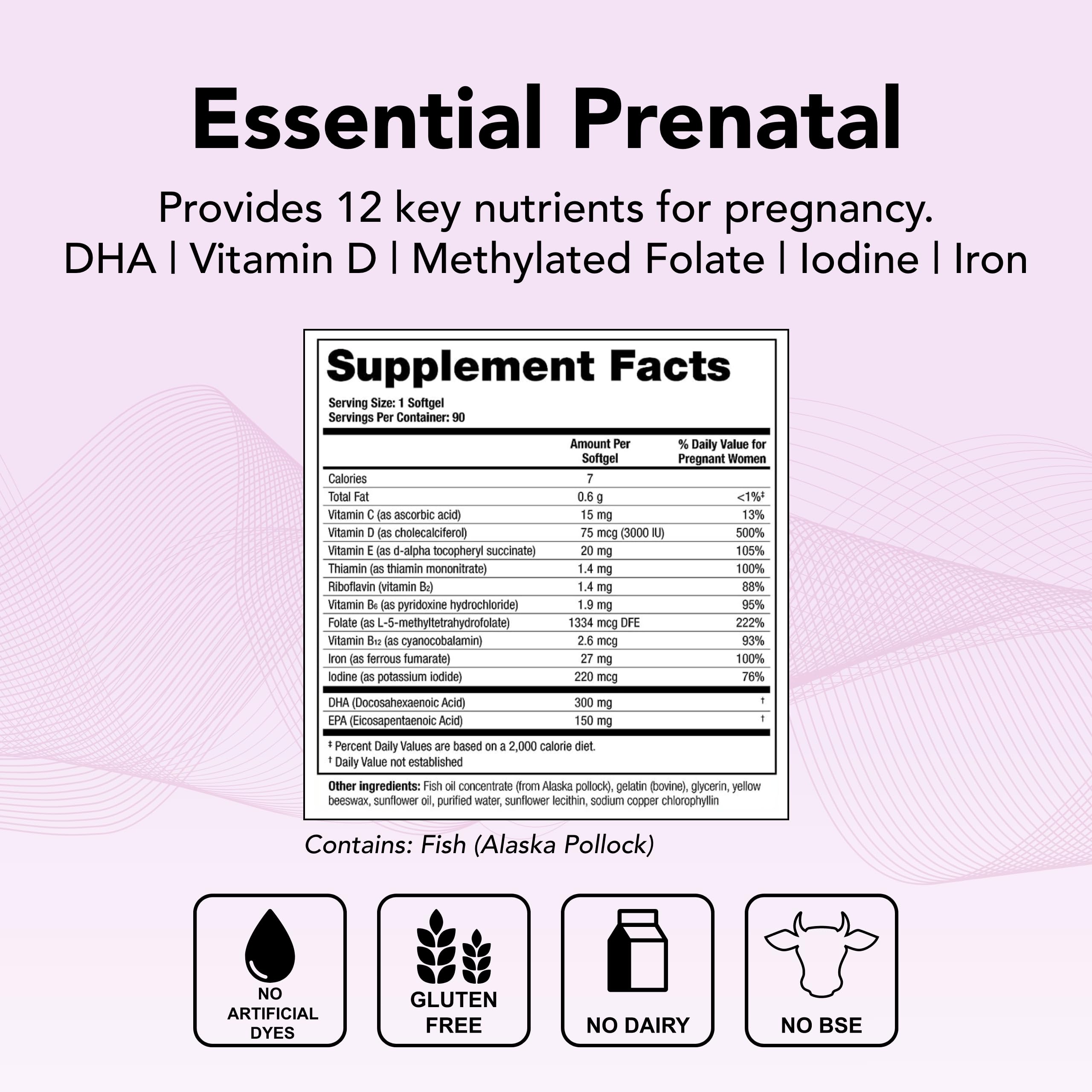 Theralogix TheraNatal One Prenatal Vitamin – 90-Softgel, 90-Day NSF Certified (DHA, D3, Folate, Iron)